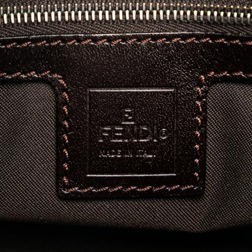 Fendi Zucca Canvas Double Flap Shoulder Bag