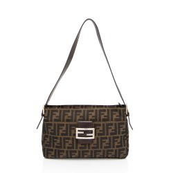 Fendi Zucca Zip Top Shoulder Bag