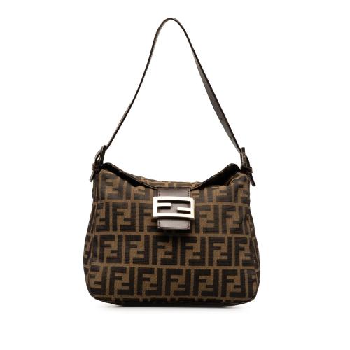 Fendi Zucca Double Flap Shoulder Bag