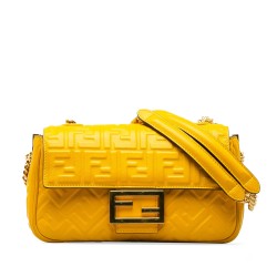 Fendi Zucca Embossed Chain Midi Baguette