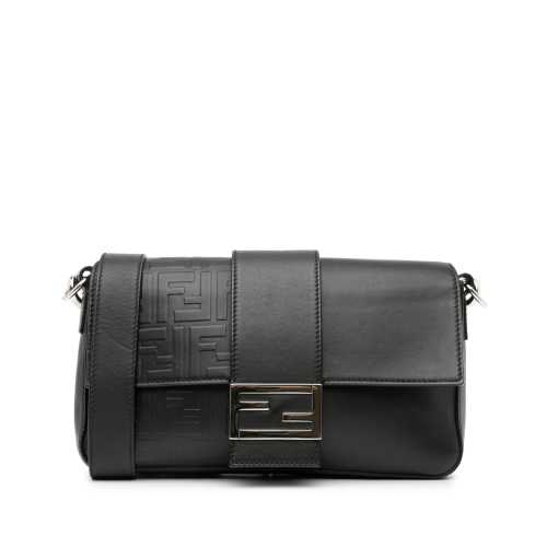 Fendi Zucca Embossed Convertible Baguette Crossbody