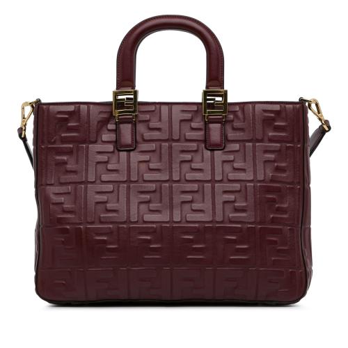 Fendi Zucca Embossed Leather Satchel