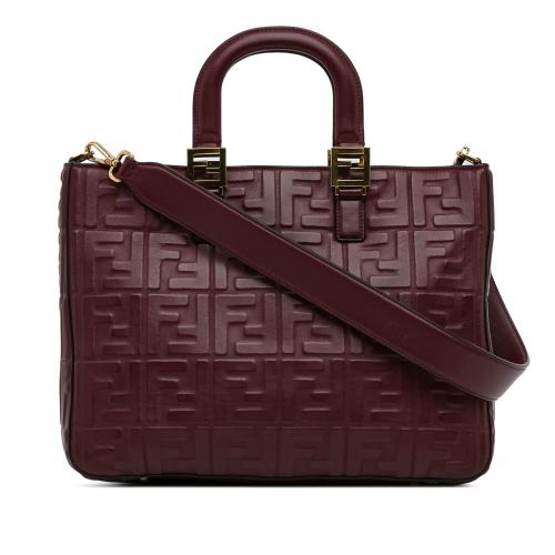 Fendi Zucca Embossed Leather Satchel