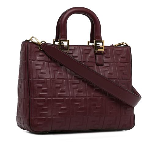 Fendi Zucca Embossed Leather Satchel