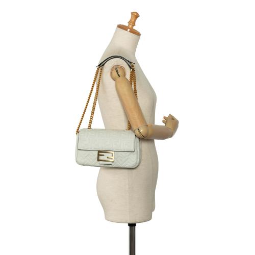 Fendi Zucca Embossed Midi Baguette