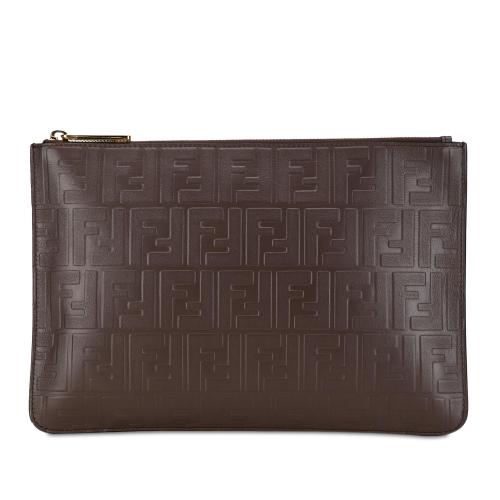 Fendi Zucca Embossed Zip Pouch