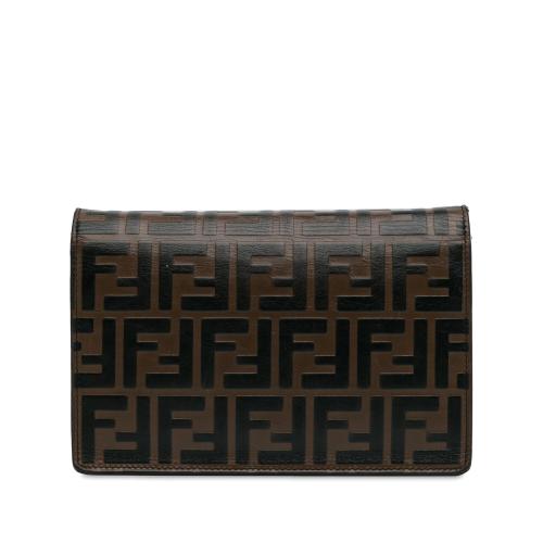 Fendi Zucca Kan I F Embossed Wallet on Chain