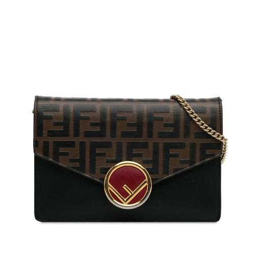 Fendi Zucca Kan I F Embossed Wallet on Chain