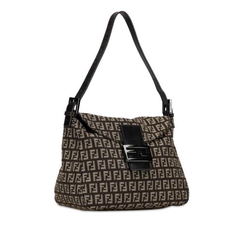 Fendi Zucchino Canvas Double Flap Mamma