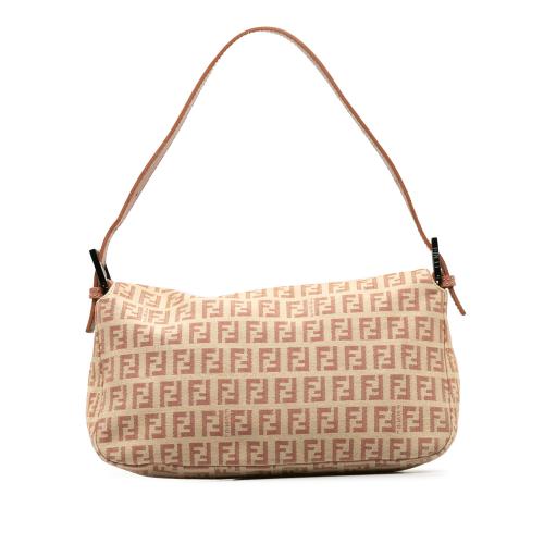 Fendi Zucchino Canvas Double Flap Shoulder Bag