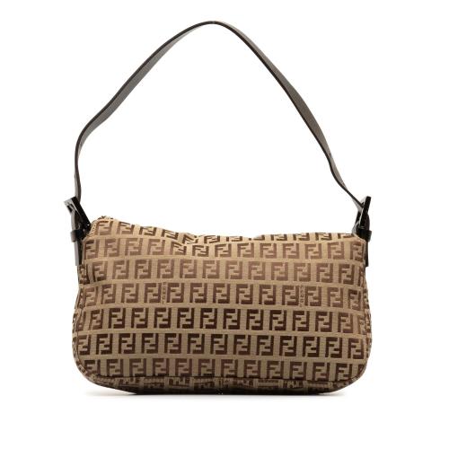 Fendi Zucchino Canvas Double Flap Shoulder Bag