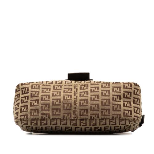 Fendi Zucchino Canvas Double Flap Shoulder Bag