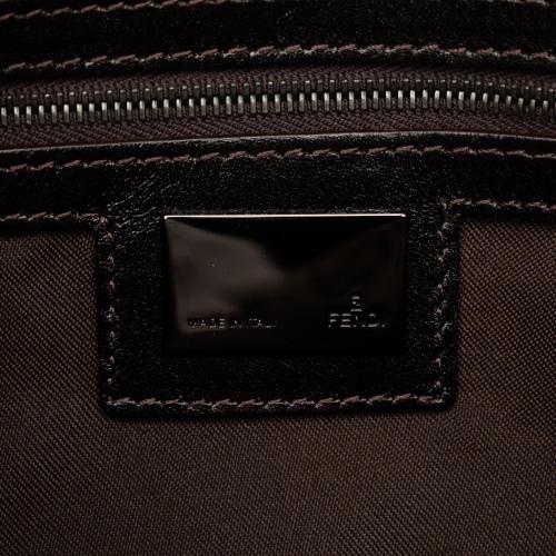 Fendi Zucchino Canvas Double Flap Shoulder Bag