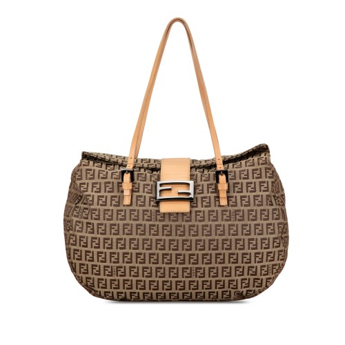 Fendi Zucchino Canvas Double Flap Tote