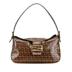 Fendi Zucchino Crystal Double Flap Shoulder Bag