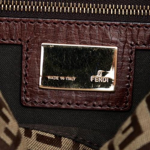 Fendi Zucchino Double Flap Baguette