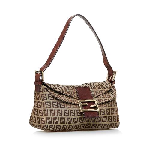 Fendi Zucchino Double Flap Baguette