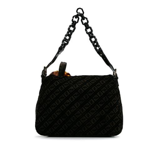 Fendi Zucchino Velvet Mamma Chain Shoulder Bag