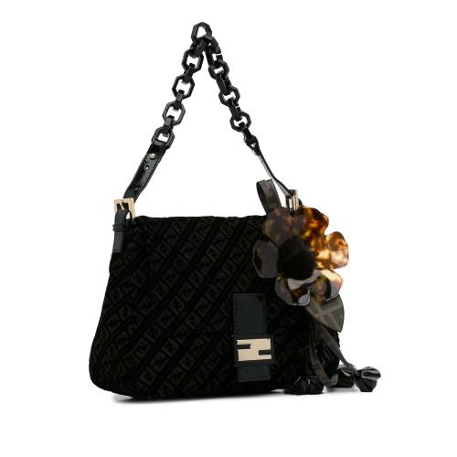 Fendi Zucchino Velvet Mamma Chain Shoulder Bag