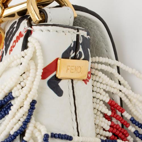 Fendi x Fila Calfskin Mania Beaded Fringe Baguette Shoulder Bag