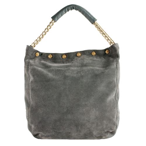 Furla Suede Frieze Snap Top Hobo Handbag