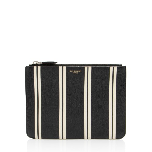 Givenchy Calfskin Striped Zip Pouch