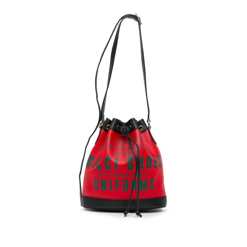 Gucci 100th Anniversary Leather Uniform Bucket Bag