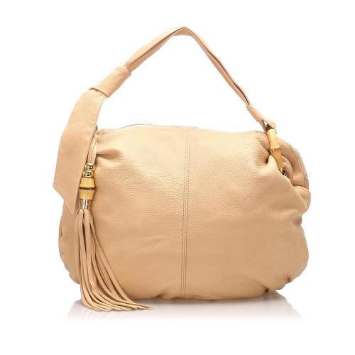 Gucci Bamboo Jungle Leather Hobo Bag