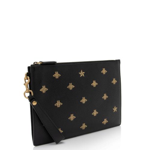 Gucci Calfskin Bee Star Wristlet