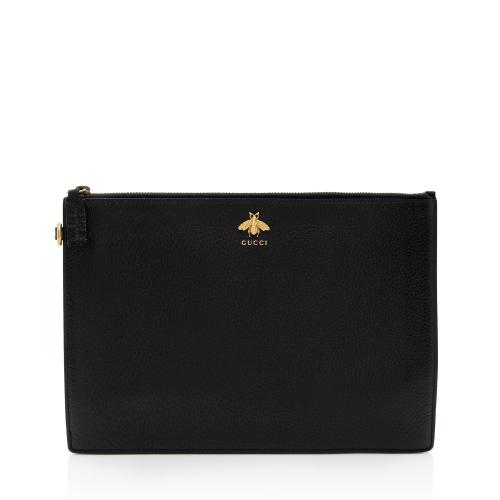 Gucci Calfskin Bee Wristlet