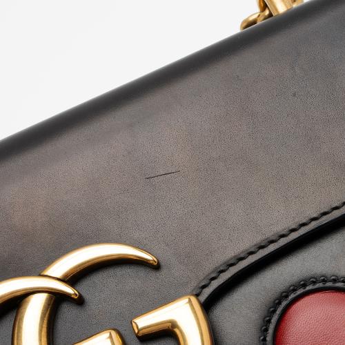 Gucci Calfskin Malaga Kid Heart GG Marmont Small Flap Bag