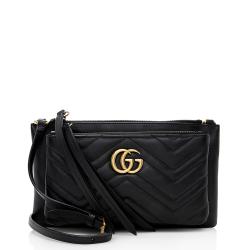 Gucci Calfskin Matelasse GG Marmont Double Zip Crossbody