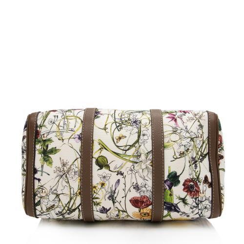 Gucci Canvas Flora Joy Convertible Medium Boston Bag