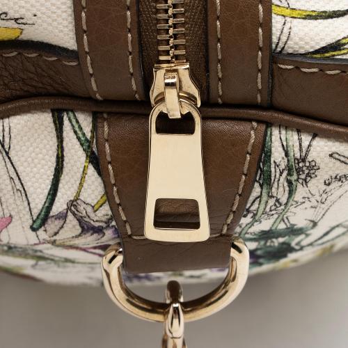 Gucci Canvas Flora Joy Convertible Medium Boston Bag