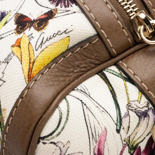 Gucci Canvas Flora Joy Convertible Medium Boston Bag