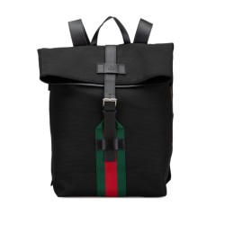 Gucci Canvas Techno Web Fold Over Backpack