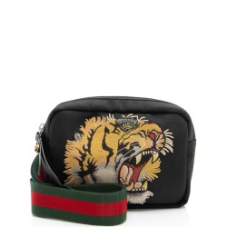 Gucci Canvas Tiger Embroidered Web Messenger