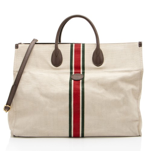 Gucci Canvas Web Foldable Large Tote