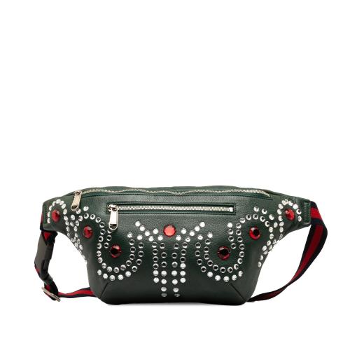 Gucci Crystal Embellished Web Belt Bag