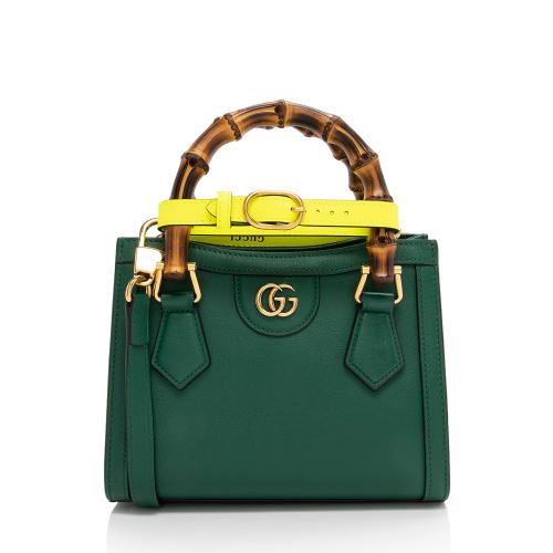 Gucci Cuir Leather Bamboo Diana Mini Tote