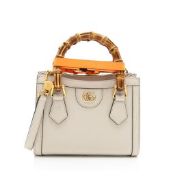 Gucci Cuir Leather Bamboo Diana Mini Tote