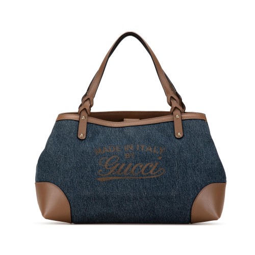 Gucci Denim Craft Tote Bag