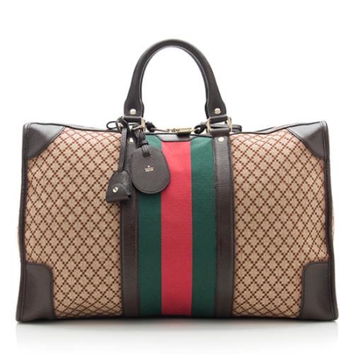 Gucci Diamante Canvas Signature Web Duffle Bag