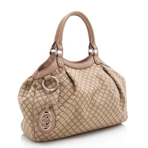 Gucci Diamante Canvas Sukey Medium Tote