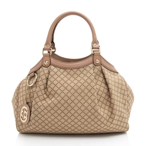 Gucci Diamante Canvas Sukey Medium Tote