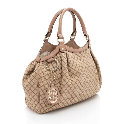 Gucci Diamante Canvas Sukey Medium Tote