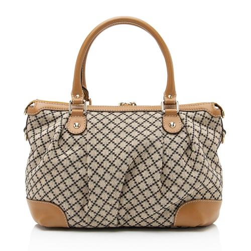 Gucci Diamante Canvas Sukey Top Handle Medium Satchel