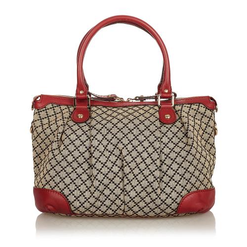 Gucci Diamante Sukey Canvas Satchel