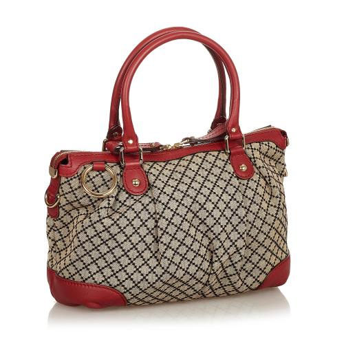 Gucci Diamante Sukey Canvas Satchel