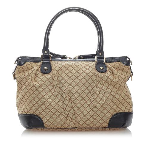 Gucci Diamante Sukey Canvas Satchel